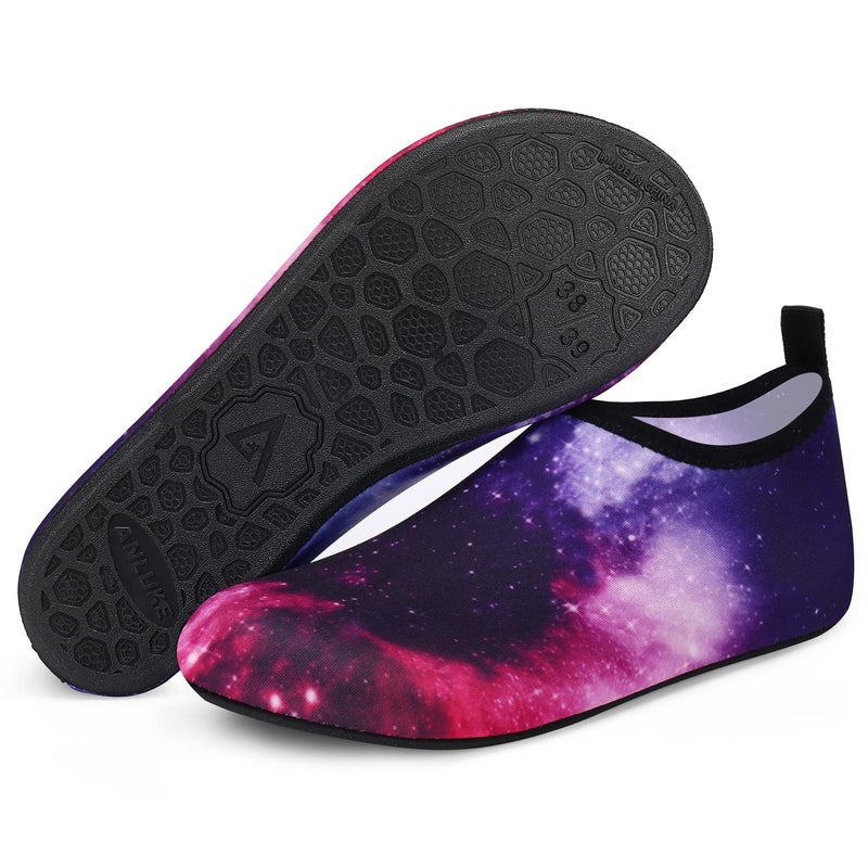 ANLUKE Water Shoes Barefoot Aqua Yoga Socks Quick-Dry Beach Swim Surf Shoes for Women Men Purple 40/41 - Image 1